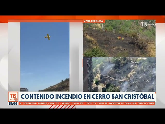 ⁣Bomberos combate incendio en Cerro San Cristóbal