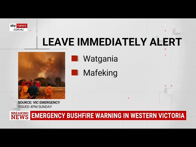 ⁣Emergency bushfire warning re-issued for Western Victoria