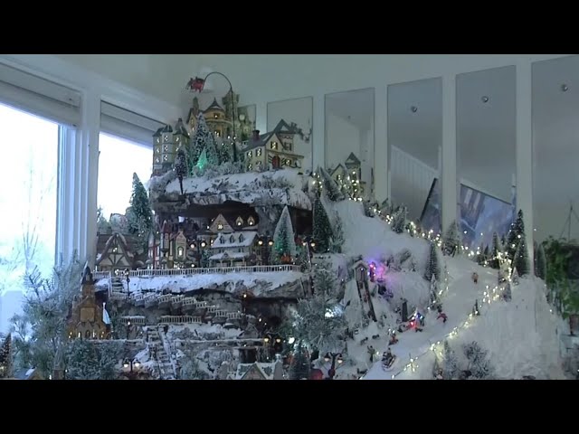 ⁣US woman spreading holiday cheer with tiny Christmas village in her own home