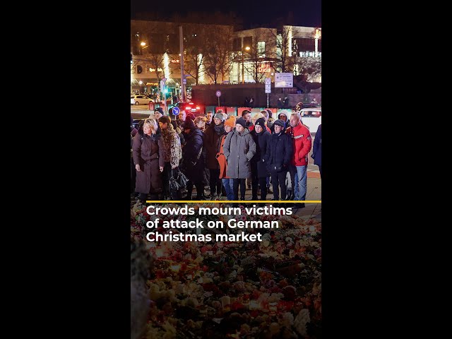 ⁣Crowds mourn victims of deadly car-ramming attack at German Christmas market | AJ#shorts