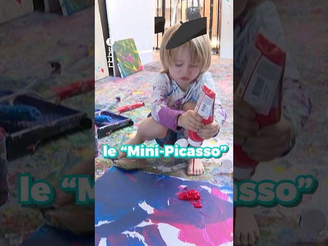 ⁣Le mini Picasso peint déjà à 3 ans #rtbf #MAJ #MAJRTBF #shorts #socialmedia