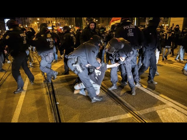 ⁣La extrema derecha alemana organiza una manifestación contra la inmigración en Magdeburgo