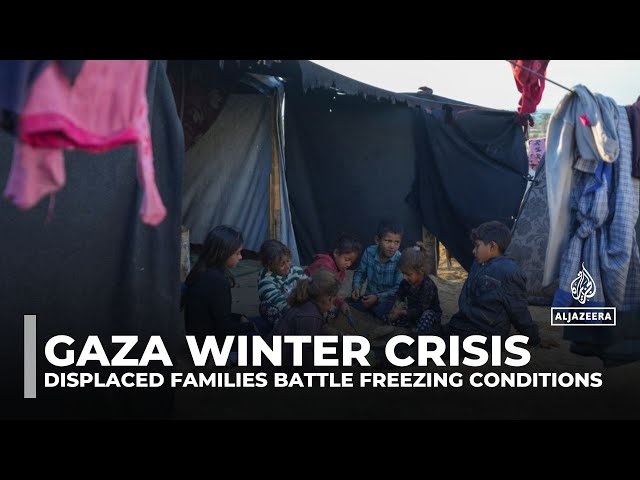 ⁣Gaza winter crisis: Displaced families battle freezing conditions