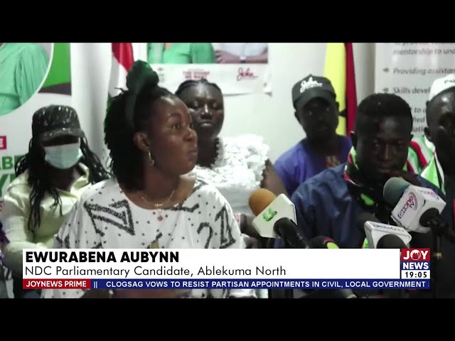 ⁣NDC's Ewurabena Aubynn protests EC's re-collation in Ablekuma North | JoyNews Prime