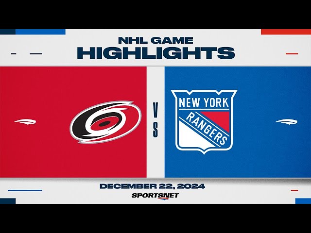 ⁣NHL Highlights | Hurricanes vs. Rangers - December 22, 2024