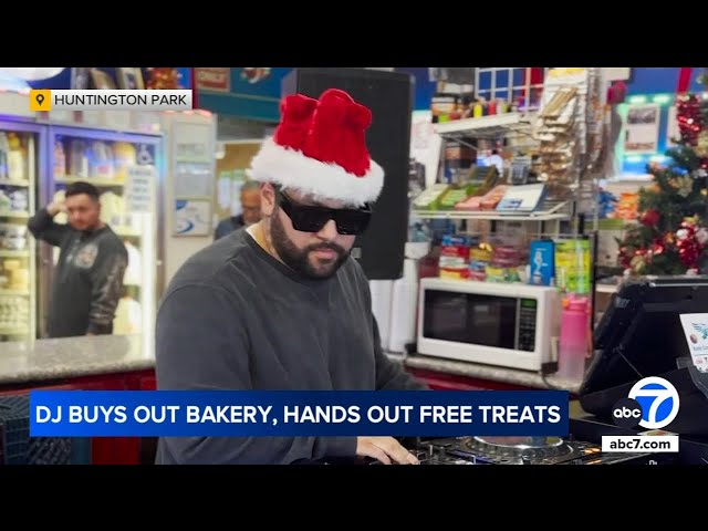 ⁣DJ Deorro brings holiday cheer to Huntington Park with a surprise bakery takeover