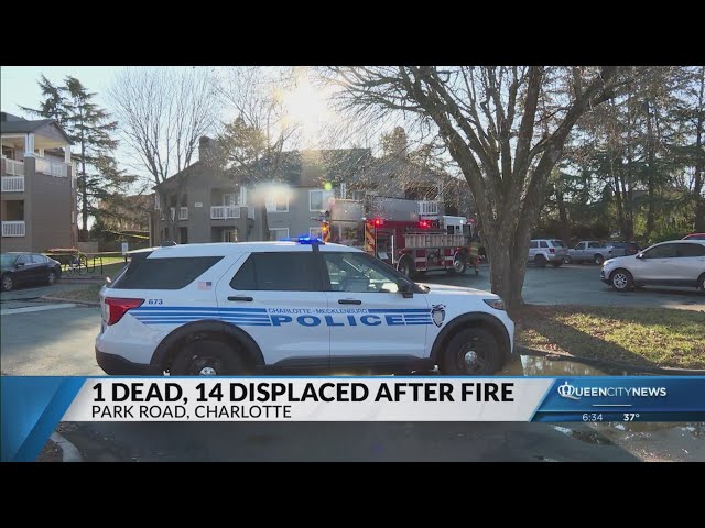 ⁣One killed, 14 displaced in south Charlotte apartment fire