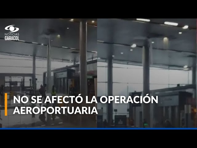 ⁣Daño en el techo del aeropuerto El Dorado inundó la terminal aérea en Bogotá