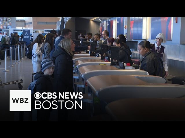 ⁣Snowy weather snarls travel at Logan Airport and across the country ahead of Christmas