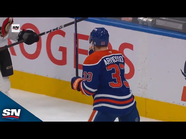 ⁣Oilers' Viktor Arvidsson Converts On Connor McDavid's Pinpoint Feed To Beat Linus Ullmark