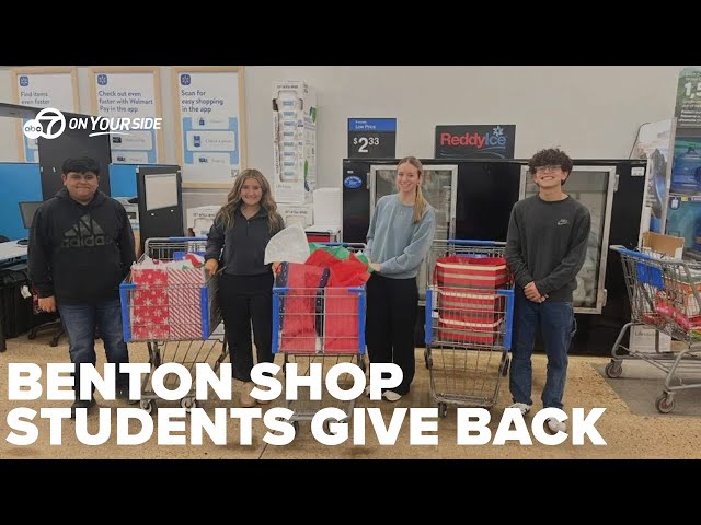 ⁣Benton woodshop students use their talents to give back