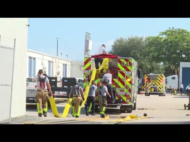 ⁣Northwest Miami-Dade warehouse goes up in flames