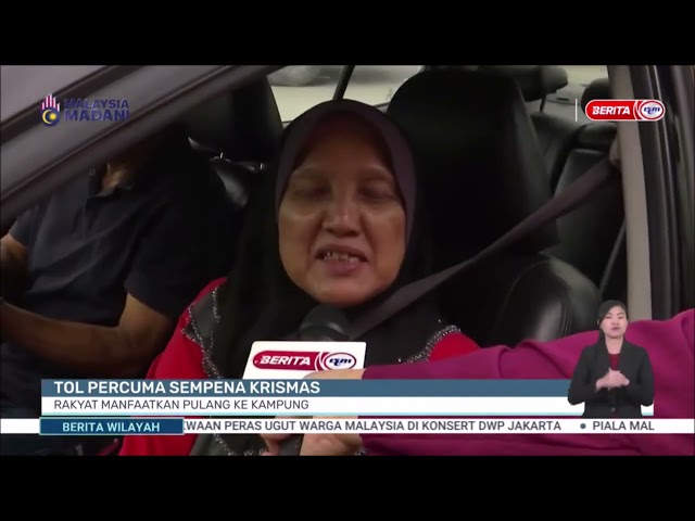 ⁣23 DIS 2024 BERITA WILAYAH – TOL PERCUMA SEMPENA KRISMAS: RAKYAT MANFAATKAN PULANG KE KAMPUNG