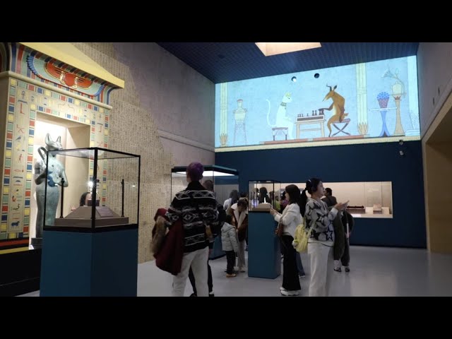 ⁣GLOBALink | Light and shadow technology brings ancient Egyptian cultural relics to life in Shanghai