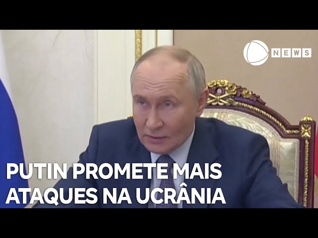 ⁣Putin promete mais destruição na Ucrânia após bombardeios realizados por Kiev