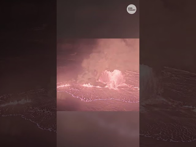 ⁣Watch as lava flows down Kilauea summit after another eruption #Shorts