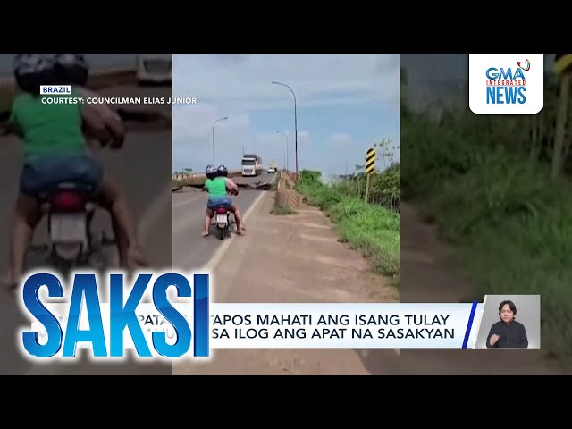 ⁣Isa patay matapos mahati ang isang tulay at mahulog sa ilog ang apat na sasakyan | Saksi