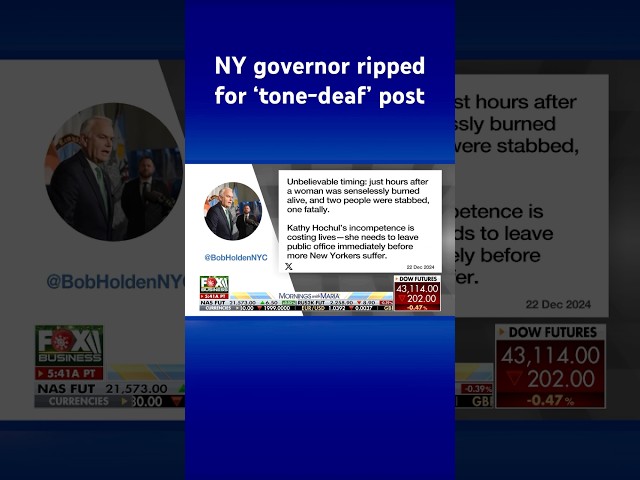 ⁣NY Gov. Kathy Hochul criticized for ‘tone-deaf’ post about crime #shorts