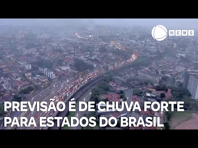 ⁣Previsão é de chuva forte até amanhã em alguns estados do Brasil