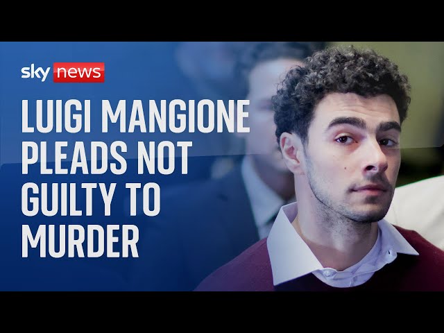 ⁣Luigi Mangione pleads not guilty to murder and terror charges over healthcare CEO's killing