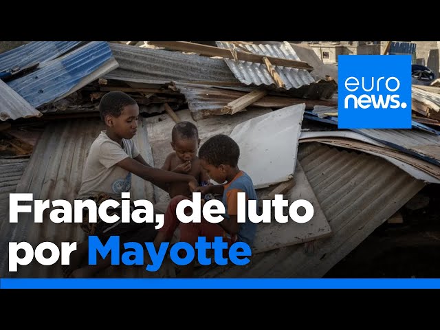 ⁣Francia celebra un día de luto nacional por las víctimas del ciclón Chido en Mayotte