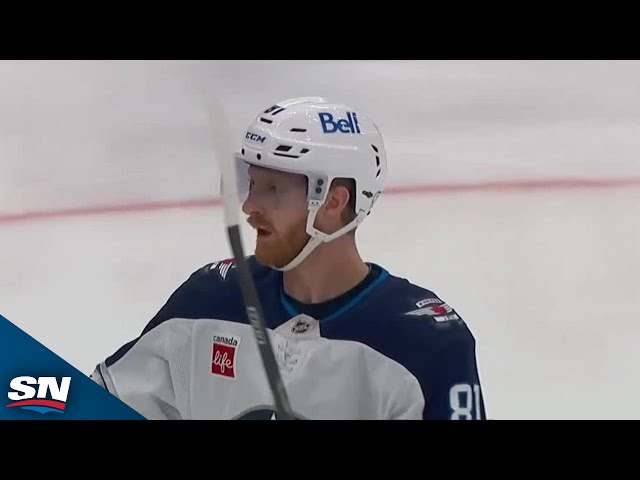 ⁣Jets' Kyle Connor Rips Backhand Tip For Beautiful Two-On-One Goal