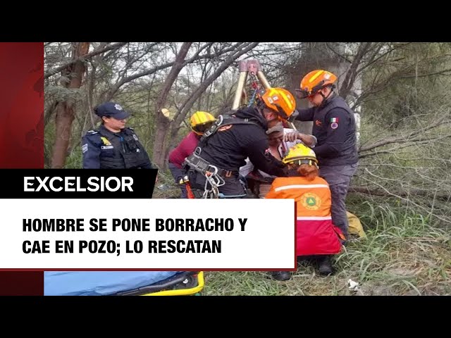 ⁣Hombre se pone borracho y cae en pozo; lo rescatan gracias a vecinos