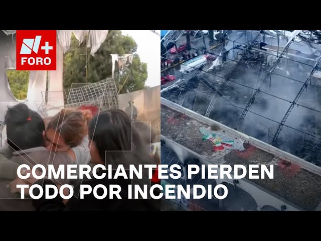 ⁣Incendio en bazar navideño de Teoloyucan: Comerciantes piden ayuda - Las Noticias