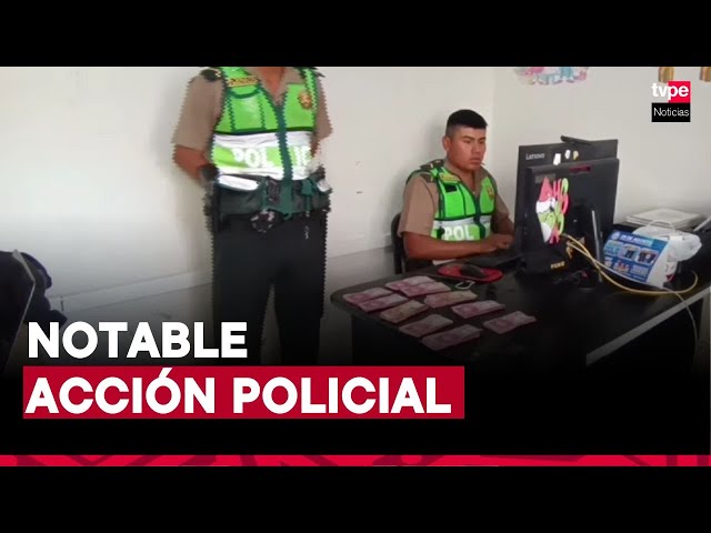 ⁣Trujillo: policía entrega S/5000 a ciudadana que perdió su dinero