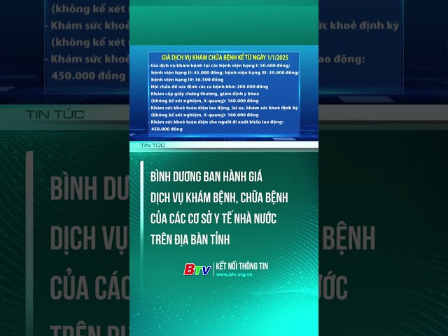 ⁣Bình Dương ban hành giá dịch vụ khám bệnh, chữa bệnh của các cơ sở y tế Nhà nước trên địa bàn Tỉnh