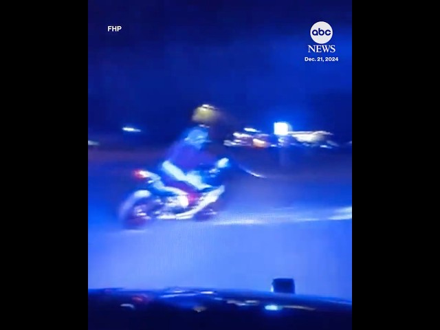 ⁣Motorcyclist dressed as Santa Claus escapes police in Florida