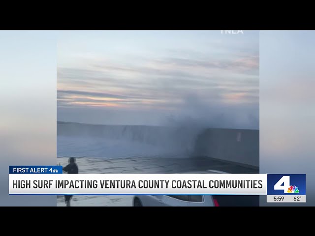 ⁣High surf impacts SoCal beaches