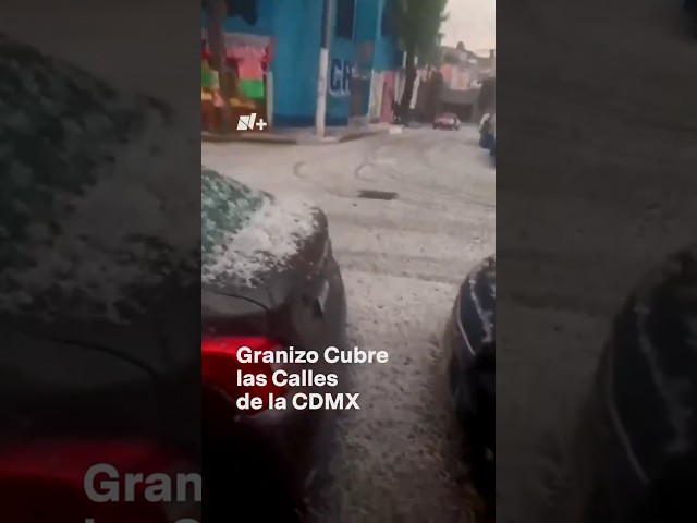 ⁣Granizo cubre las calles de la CDMX #nmas #lluvia #shorts