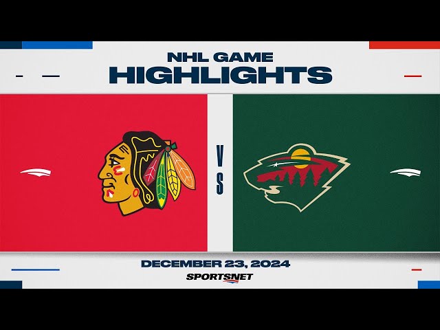 ⁣NHL Highlights | Blackhawks vs. Wild - December 23, 2024