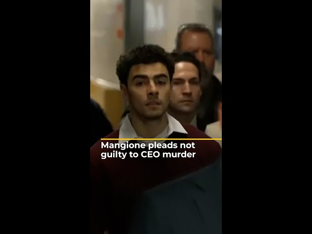 ⁣Video: Mangione pleads not guilty to CEO murder | AJ #shorts