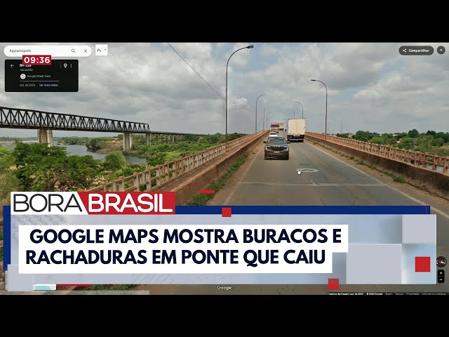 ⁣'Passeio' pelo Google Maps mostra rachaduras em ponte que desabou | Bora Brasil