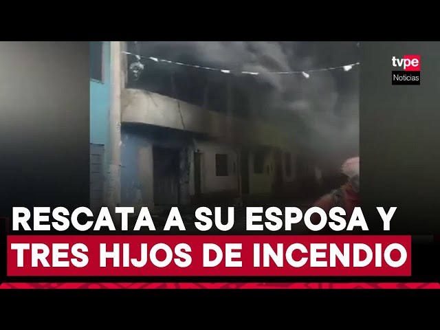 ⁣Héroe en Chosica: padre rescata a su familia de incendio que destruyó su vivienda