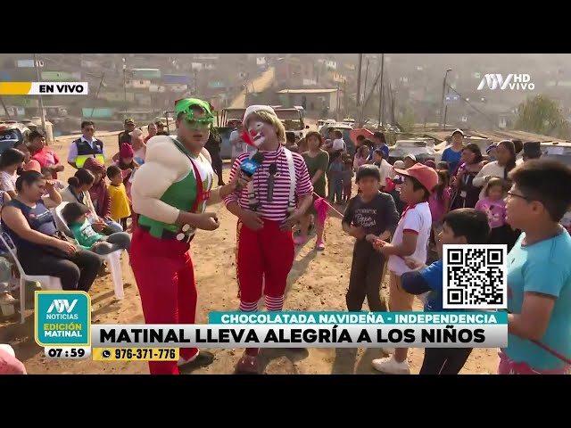 ⁣ATV Matinal lleva alegría a los niños de Independencia con chocolatada navideña