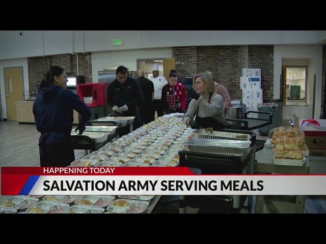 ⁣Salvation Army serving meals on Christmas Eve