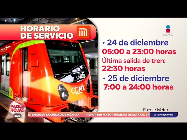 ⁣Este 24 y 25 de diciembre se modificarán los horarios del transporte público | DPC con Paola Rojas