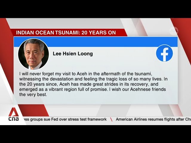 ⁣2004 tsunami: SM Lee "deeply moved and honoured" to accept award recognising aid efforts