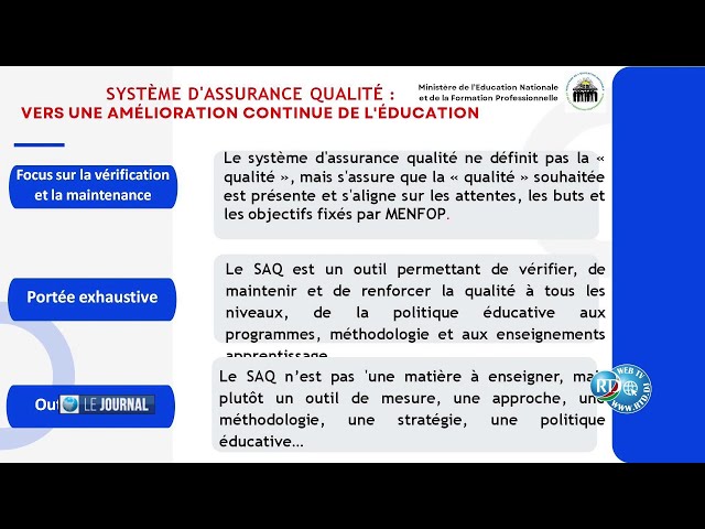 ⁣Lancement officiel du Système d'Assurance Qualité par le Ministre de l'Éducation Nationale