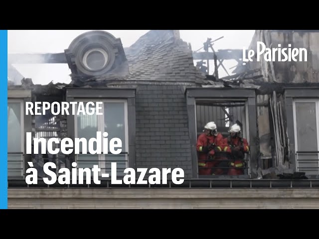 ⁣Paris : un incendie ravage un immeuble voisin de la gare Saint-Lazare