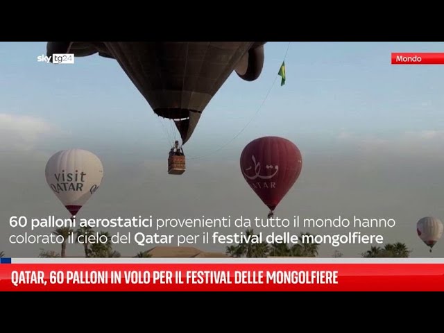 ⁣Qatar, 60 palloni in volo per il festival delle mongolfiere