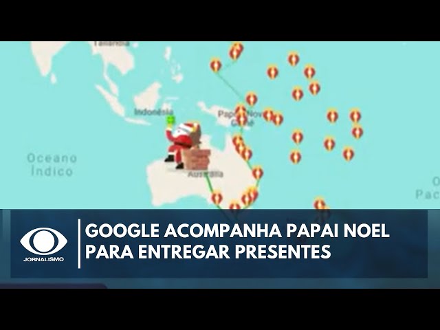 ⁣Natal: Google acompanha caminho do Papai Noel para entregar presentes pelo mundo