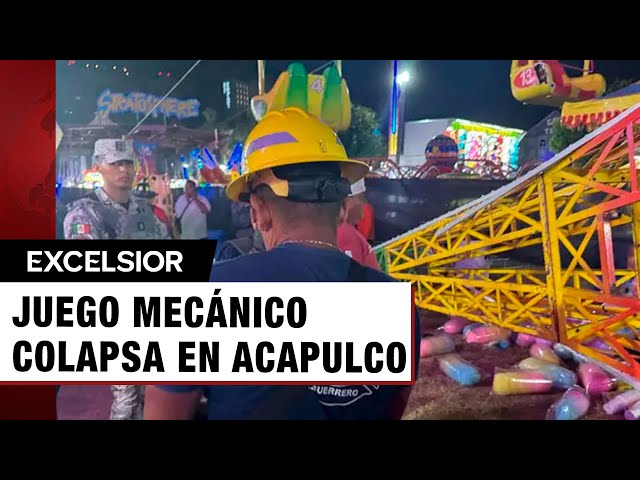 ⁣Grave accidente en Acapulco; juego mecánico se desploma en plena feria navideña