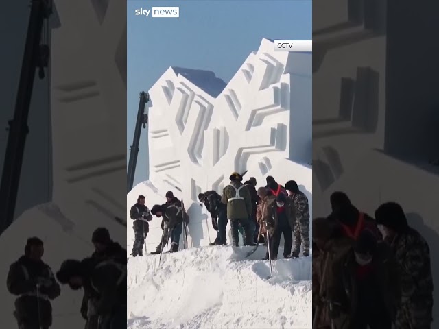 ⁣China's giant snow sculptures