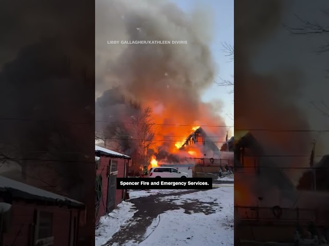 ⁣Watch: Two houses engulfed in flames after fireworks explosion