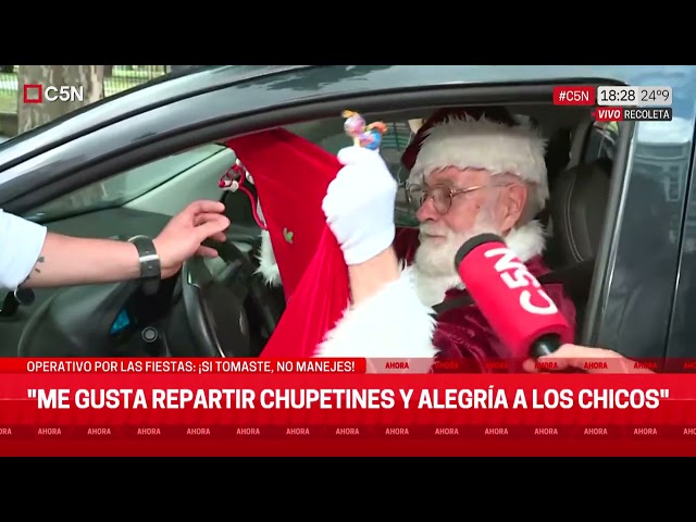 ⁣El CONTROL de ALCOHOLEMIA paró a PAPÁ NOEL