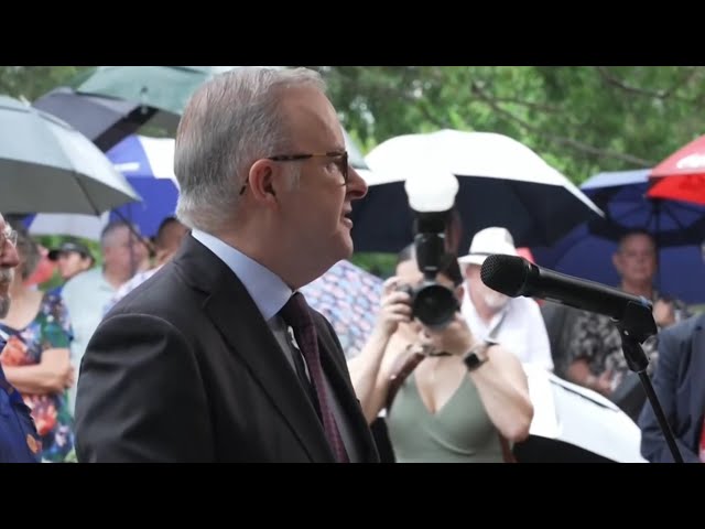 ⁣Prime Minister Anthony Albanese pays tribute to Cyclone Tracy survivors